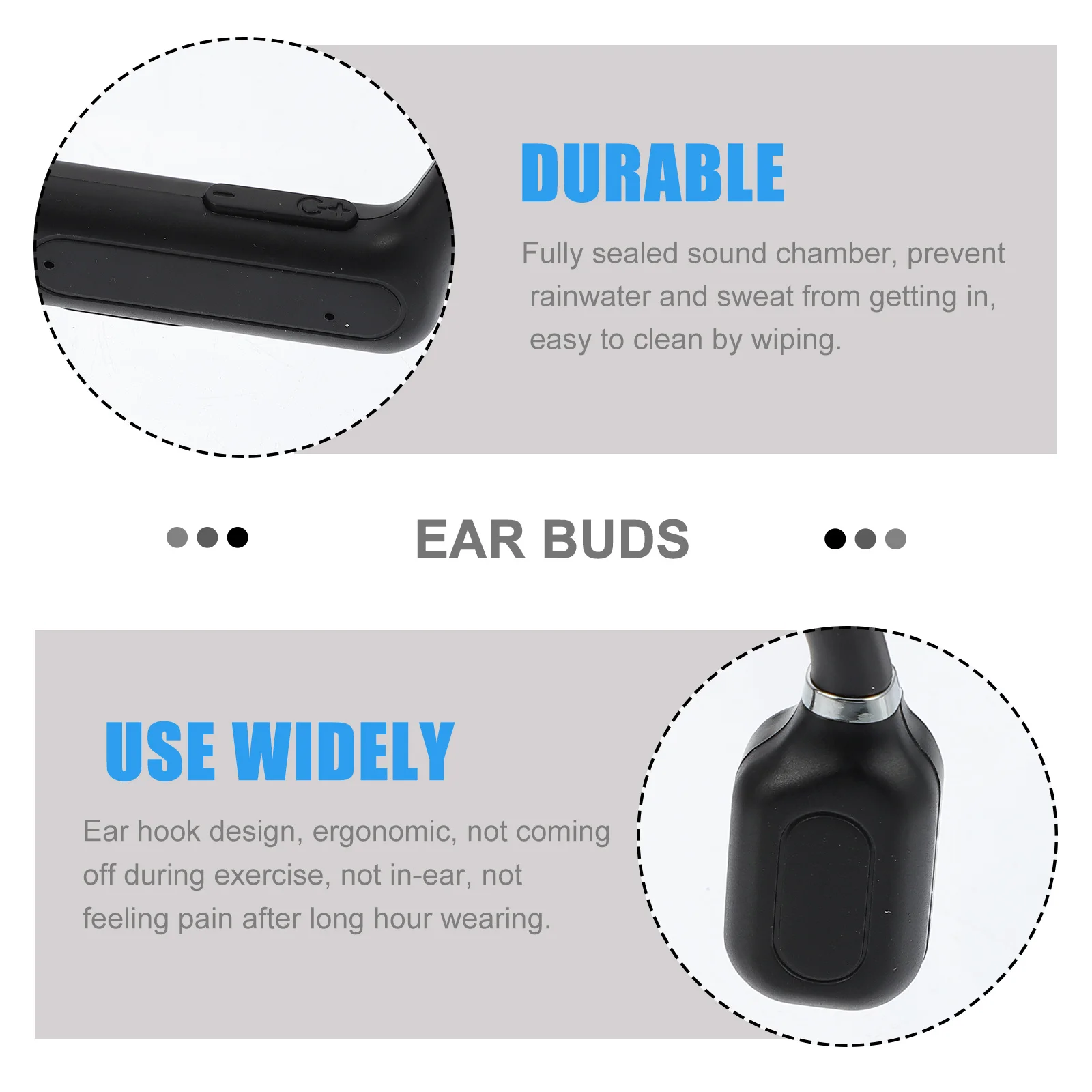 

Bone Conduction Headphones Earphone 50 Chip Low Power Consumption Clear Sound for Long Hour Wearing Stereo Earbuds