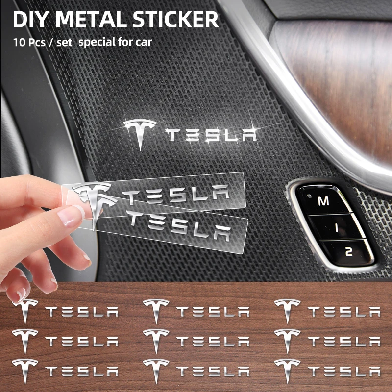 Metal Emblem Auto Decor Wiper Decals Reflective Car Window Stickers For Tesla Model 3 Model Model X Y Roadster Performance