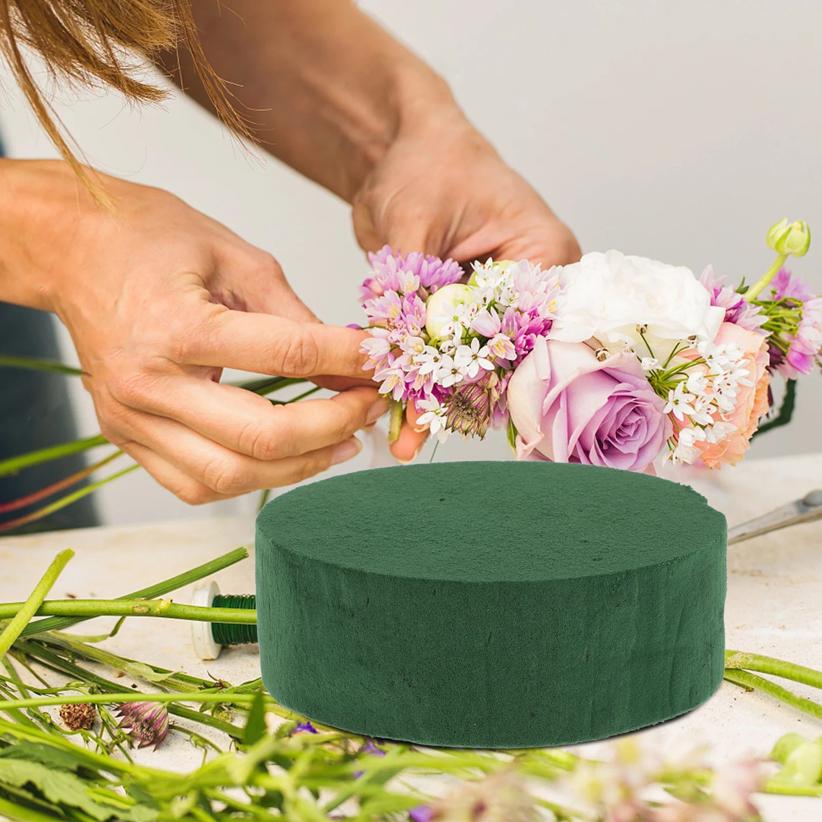 4 قطعة رغوة الأزهار المستديرة كتل الطين زهرة خضراء التشبع السريع منخفضة الصرف لتقوم بها بنفسك تشكيلة زهور لوازم طقم رغوة