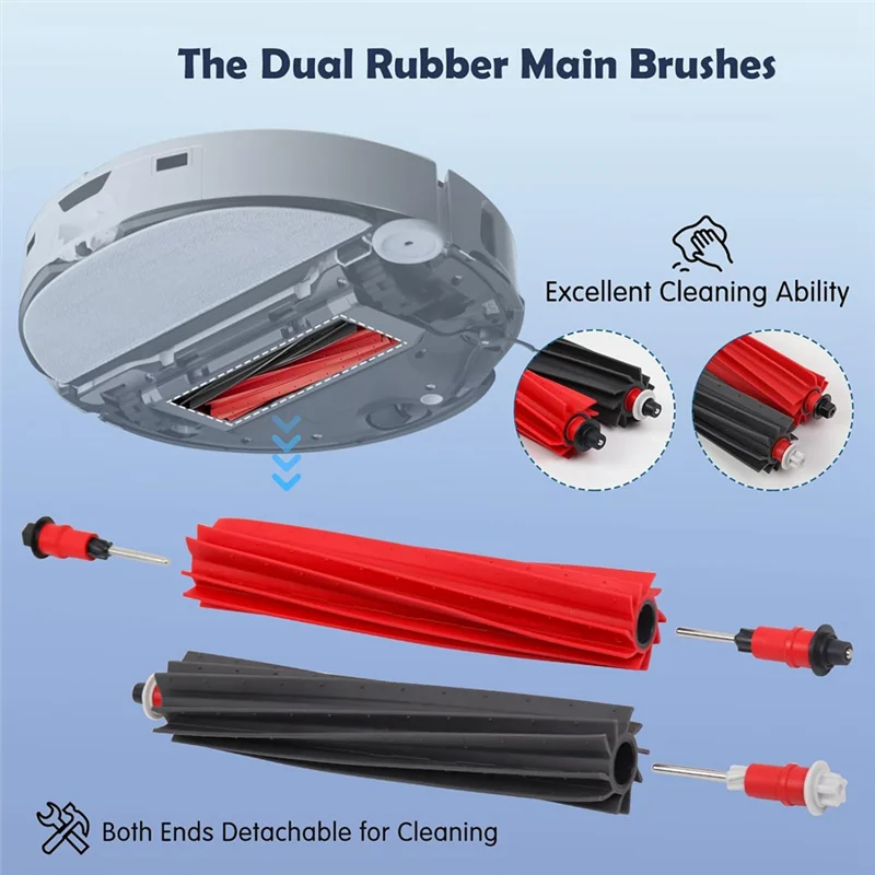 أجهزة المتسوق لـ Roborock S8 Maxv Ultra مكنسة كهربائية فرش جانبية رئيسية مرشحات HEPA مماسح أكياس الغبار القماشية الملحقات