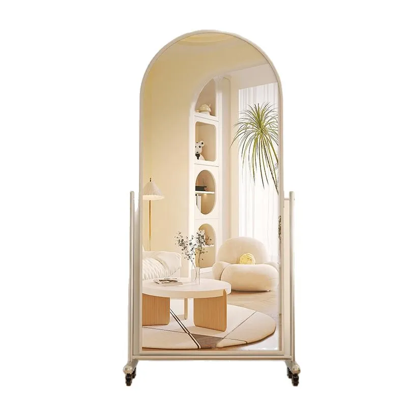 

Full-body mirror showing height and thinness dressing household floor mirror arched movable Internet celebrity photography