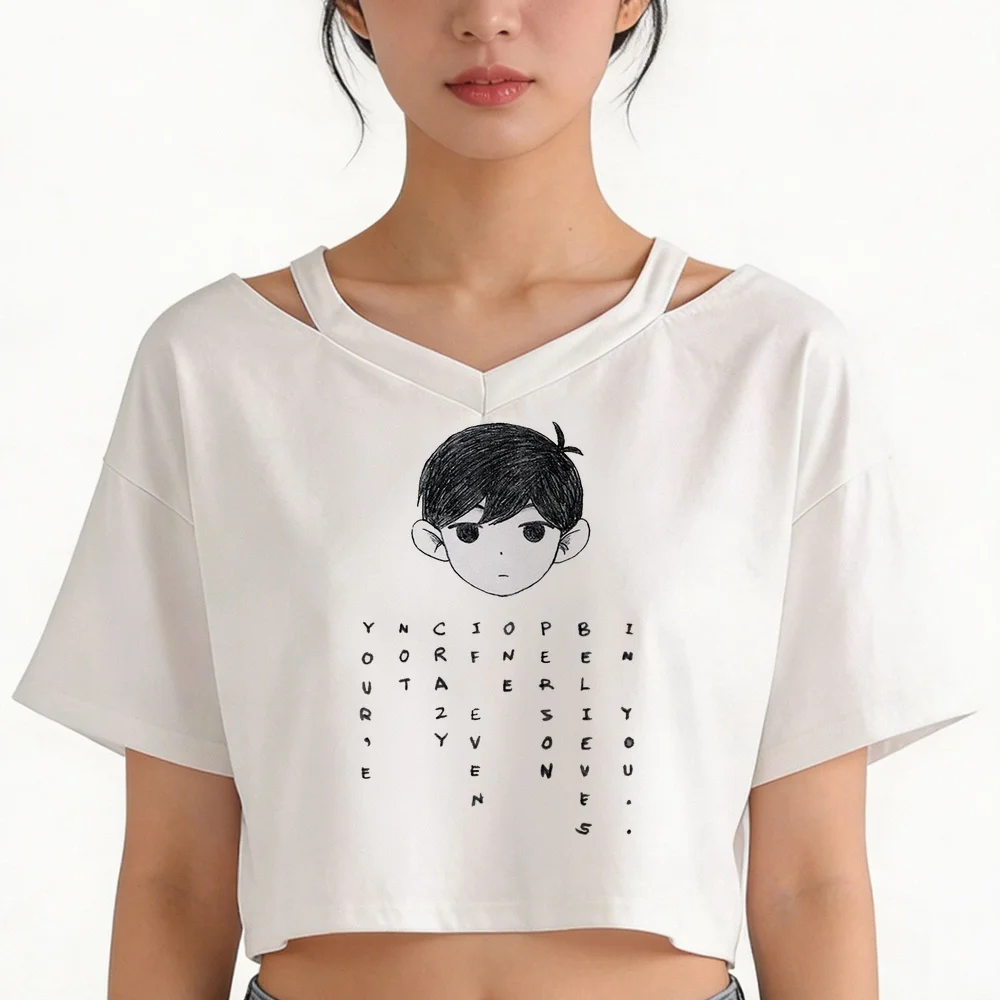 Omori crop top women kawaii grunge alternative  tshirt 2000s y2k cheap japanese dollette