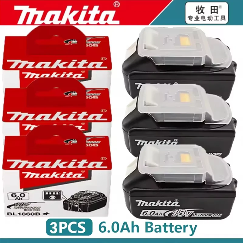 

100% Original Makita 18V 6.0Ah Rechargeable Battery ,For Makita BL1840B BL1850 BL1850B battery Suitable for Pastoral Tool DTW700