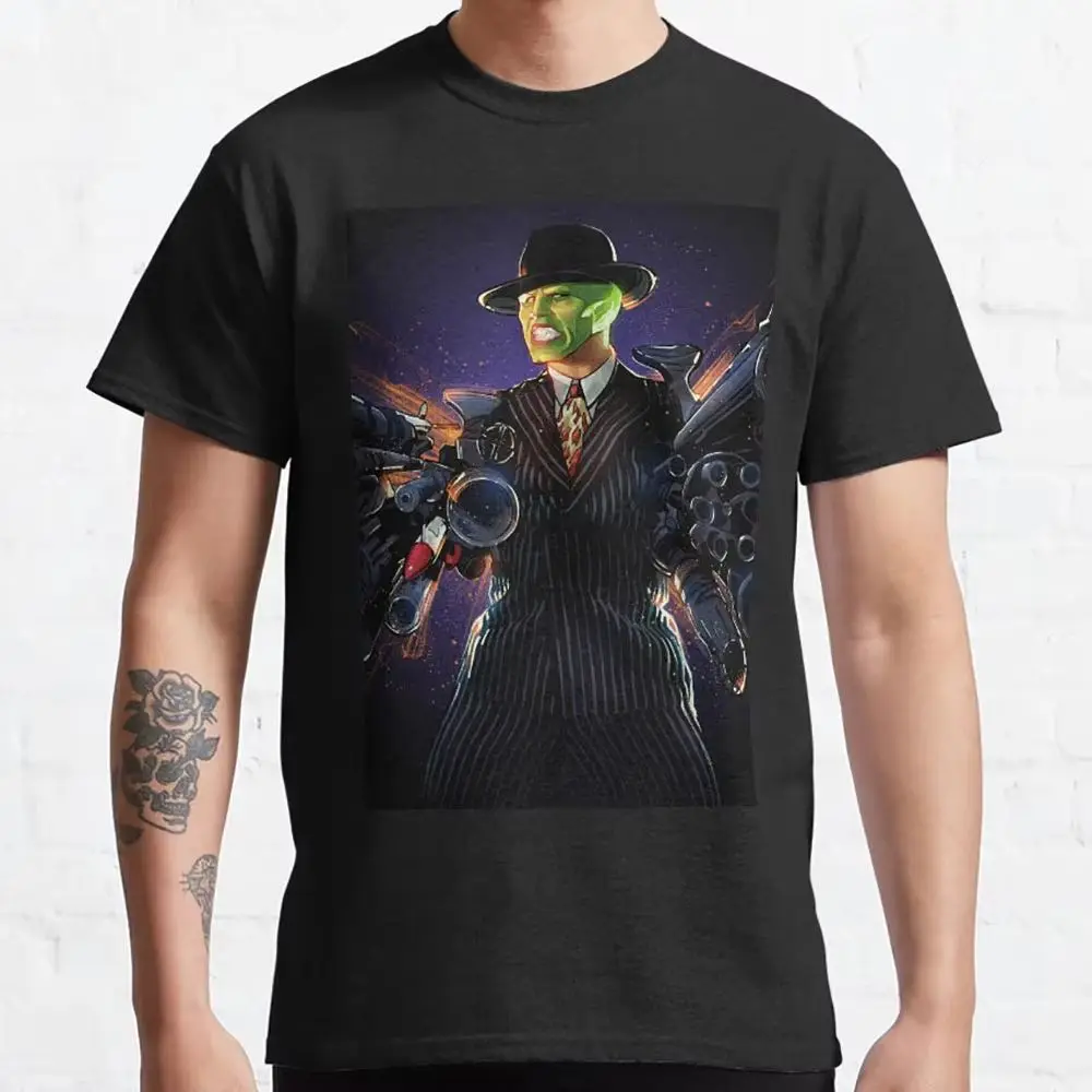 

0614 Funny Comedy The MASK Movie Jim Carrey 1994 Vintage Retro 90s film Graphic clothes 1005 cotton printed All size Tops S-6XL