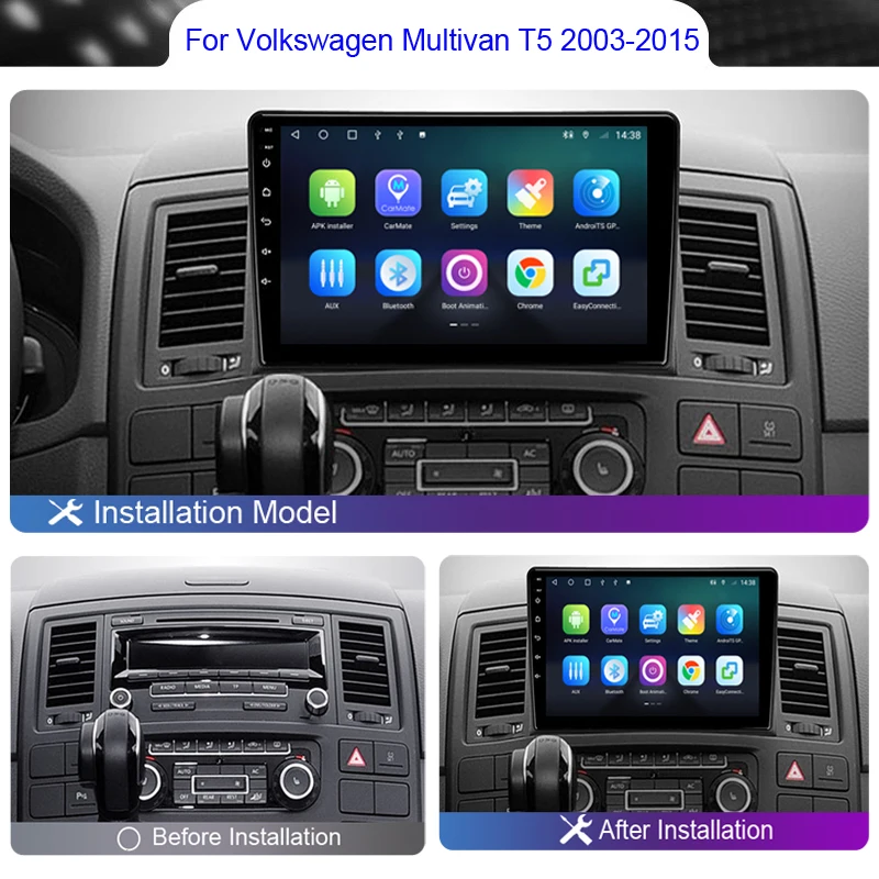 Roadwise 2 Din Multimedia Carplay Android 12 Car Radio For Volkswagen VW Multivan T5 2003 - 2015 4G Wifi GPS Navi DVD Autoradio