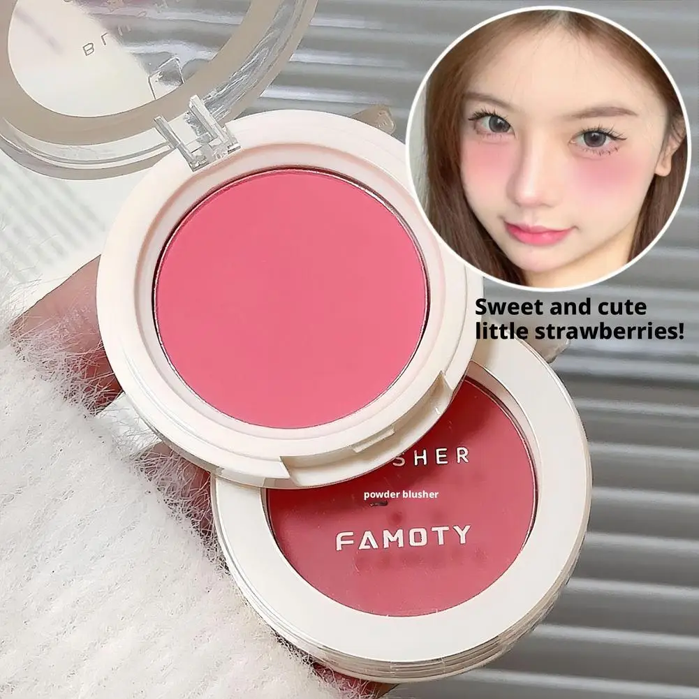 Colorete monocromático de 7 colores, crema rosa de leche de melocotón, paleta Natural, colorete resistente al agua, ilumina la mejilla, tinte facial, contorno mate Z9I1