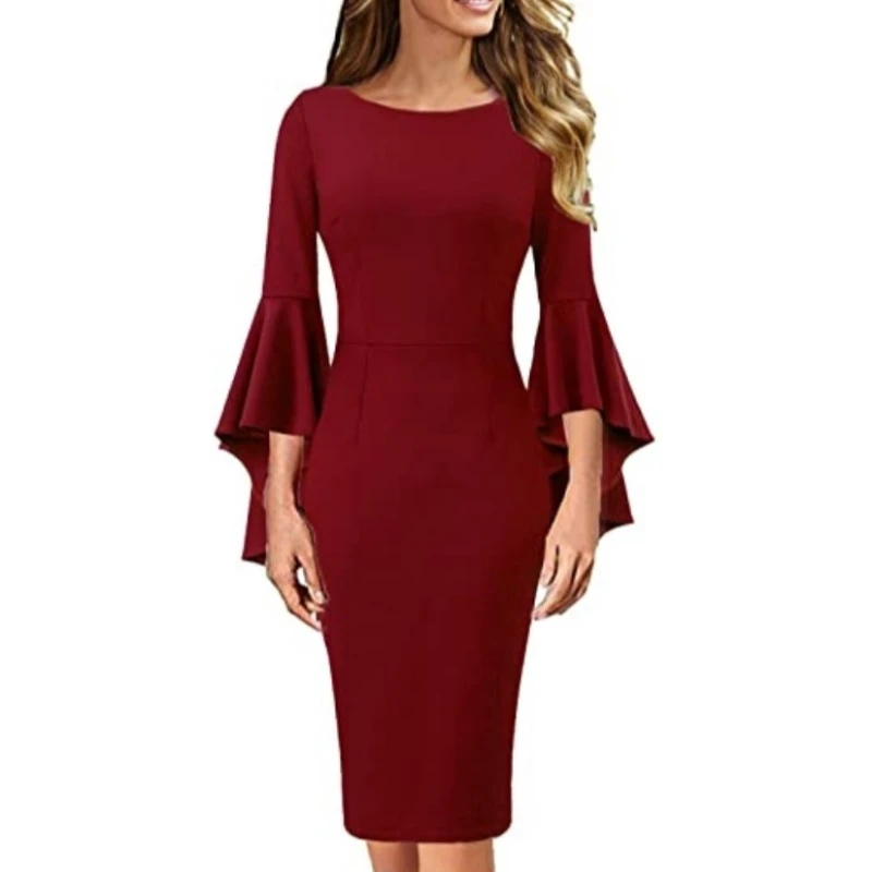 2025 New Casual Women Formal Sexy Round Neck Tight Dress Elegant and Slim Fitting Lace Sleeves Woman Evening Dresses Female Robe - AliExpress 200000345 2025 New Casual Women Formal Sexy Round Neck Tight Dress Elegant and Slim Fitting Lace Sleeves Woman Evening Dresses Female Robe - AliExpress 200000345