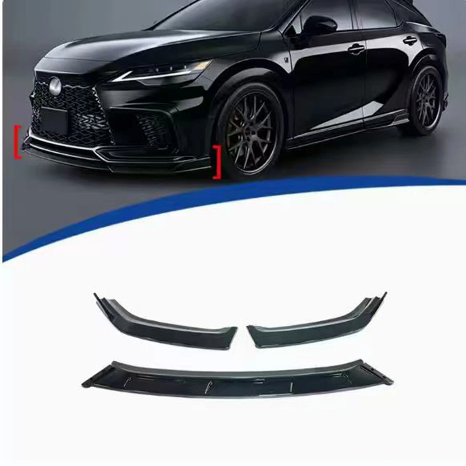 Front Bumper Spoiler Lip Lower Splitter Protector Blade For Lexus RX500H F Sport 2023 2024 2025 2026
