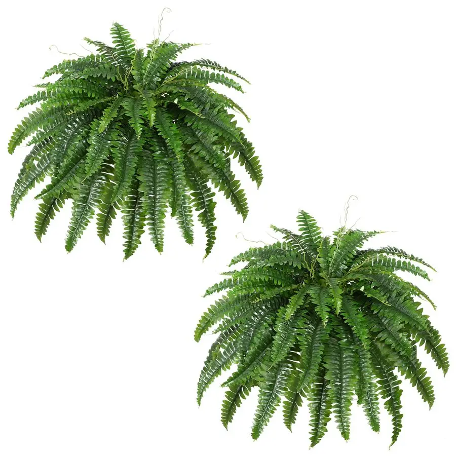 

Artificial Boston Fern Bush Set of 2 Large Artificial Ferns for Outdoors, 45Inch Large Faux Ferns, Suitable for Office amp Livin