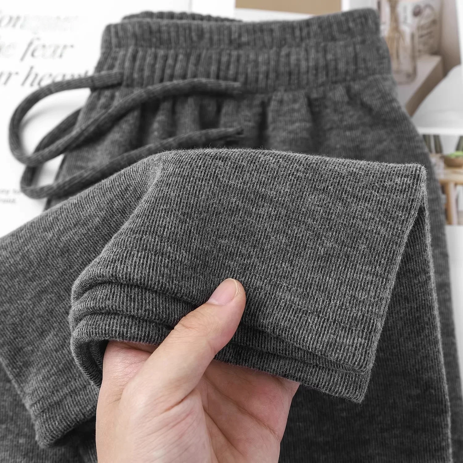 

Deep Grey High Waist Straight Leg Wide Leg Pants Women's Loose Fit Slimming Trousers Autumn Winter Fashion Casual Pants