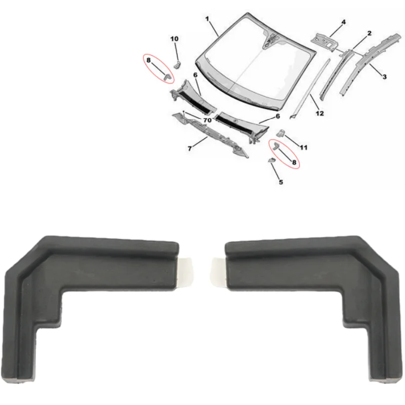 9825103680 9825803580 Fit for Peugeot 4008 5008 engine compartment intake grille buffer pad foam front surround cover plate