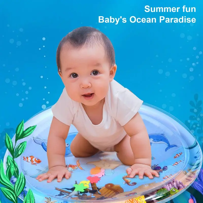 Estera de juego sensorial de agua, juguetes de barriga grande, estimulación Visual inflable, estera de juego de agua portátil para promover el Motor y sensorial