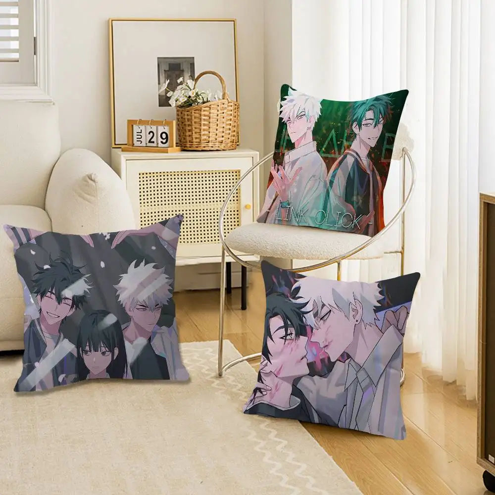 Link Click Anime Pillow Gift Home Office Decoration Pillow Bedroom Sofa Car Cushion CoverPillow Case