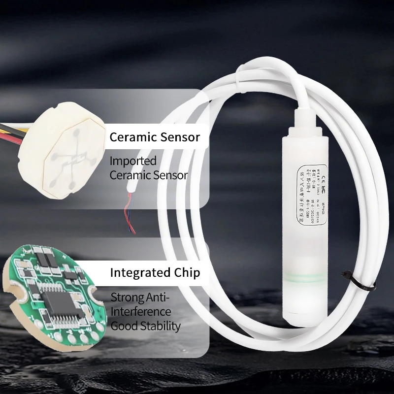 0-20m Acid Alkali Resistant Submersible Level Transmitter Full PTFE ...