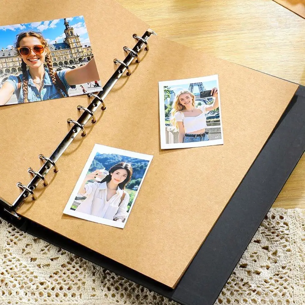 For Baiheng Retro Loose Leaf Photo Album Kraft Paper Scrapbook DIY Handmade Graduation Album Memory Journal Record Craft Book