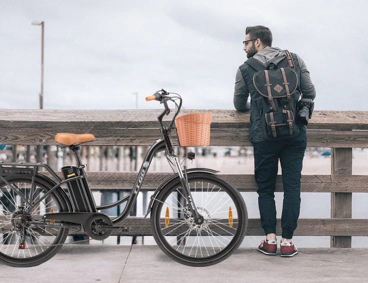 TTGO YY-26ST Electric Bike 26 Inch E-bike 36V14.5 Ah Battery,City Bike 60-75 km Electric Bicycle with Basket EBike for Men Women