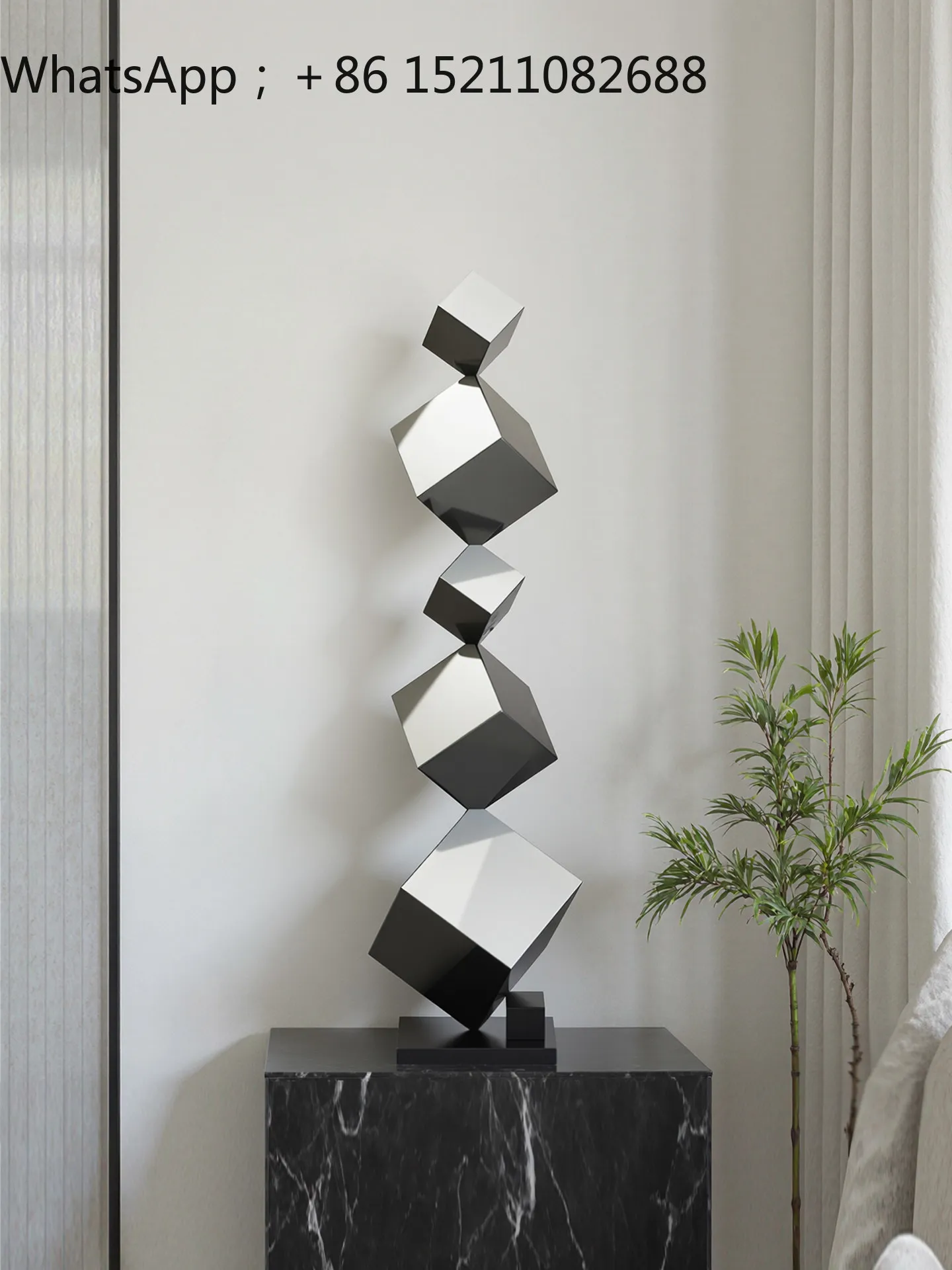 SCY light luxury high sense geometric balance metal ornament living room niche TV cabinet decoration