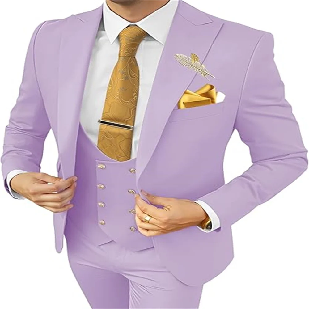 

Men's Suits 3 Piece Slim Fit Suits for Men Double Breasted Suit Men Business Wedding Prom Tuxedo Suit