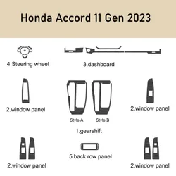 For Honda Accord 11 Gen 2023 Interior Central Control Panel Door Handle Carbon Fiber Sticker Decals Car styling Accessorie