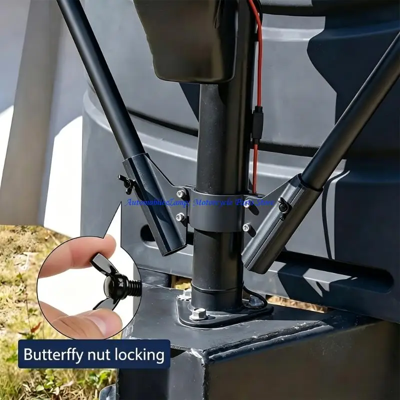 H7BD Multi Purpose Aluminum Flag Support For Travel Trailers And Vehicles Including Wing Bolt Lock And Water Drain Design
