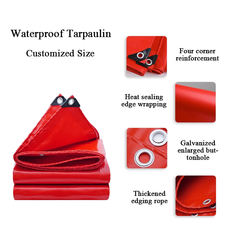 

Red 0.45mm PVC Thickened Waterproof Sunproof Rainproof Canvas Awning Knife Scraper Canvas Outdoor Agricultural Canvas Car Pool