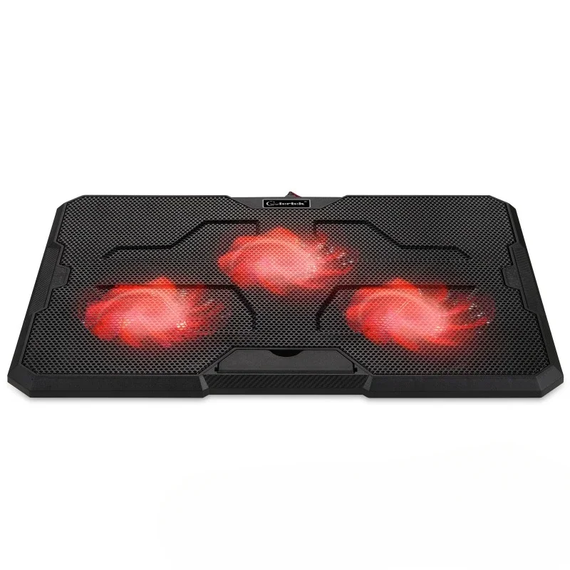 Laptop Cooler with 3rd Gear Adjustment Three Core Iron Mesh Silent Base Fan Gaming Laptop Stand Board