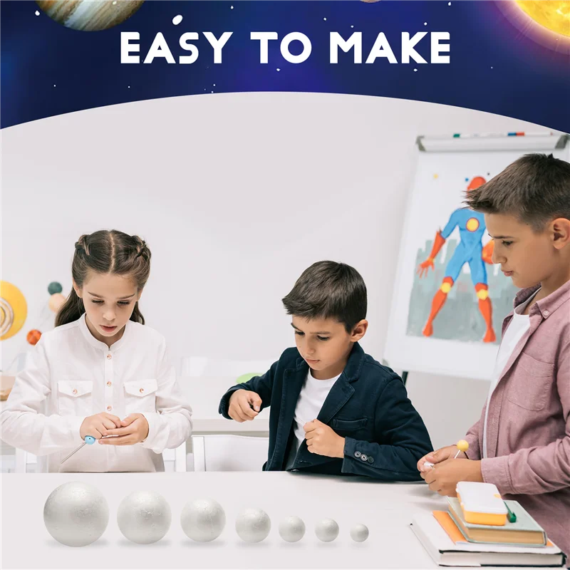 

Комплект проекта солнечной системы F-T, поделки Planetmodel, 14, шарики из полистирола смешанного размера для школьных научных проектов