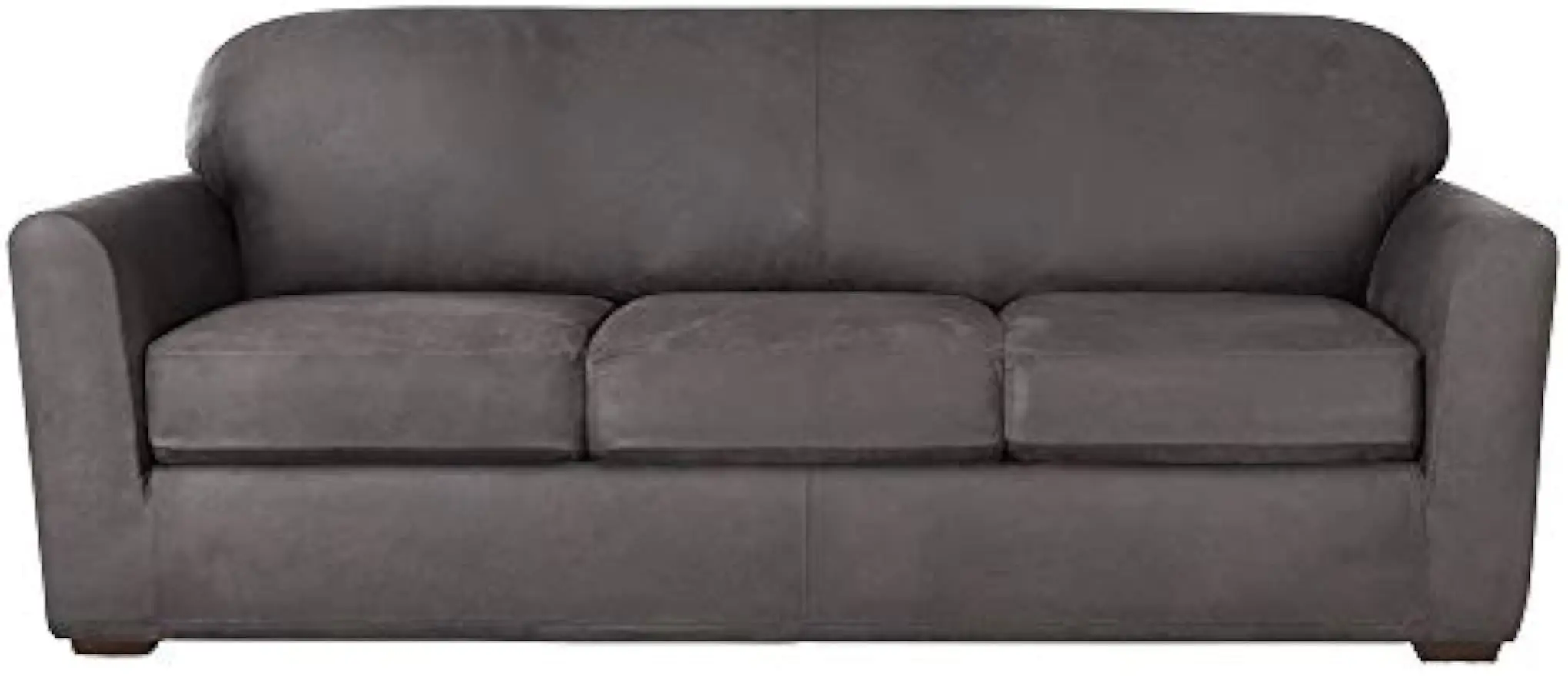 

Ultimate Stretch Leather 4 PC Sofa Slipcover in Antiqued Slate