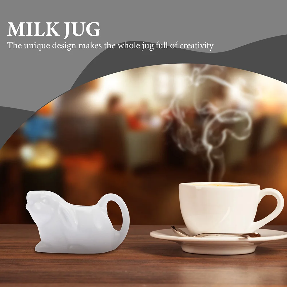 

2Pcs Ceramic Rabbit Creamer Pitcher with Handle Small Milk Jug for Coffee Tea Syrup Sauce Serving Kitchen Essentials Vintage