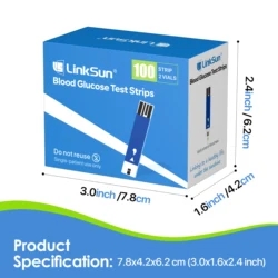 (for G-425-2/-3/427B) 50/100/200/300/500pcs Linksun Blood Glucose Test Strips and Lancets for Diabetes Tester Blood Sugar Meter