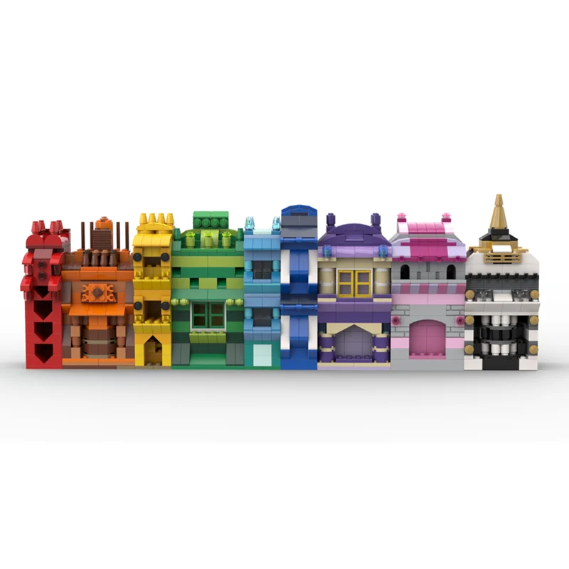 1244 Uds. MOC casas de arcoíris modelo clásico bloques de construcción montar DIY Idea creativa juguetes educación regalo de Navidad ladrillo niños