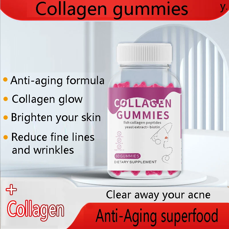 

1 bottle of collagen gummies to maintain the health of the skin hair and nails improve joint health and maintain elasticity