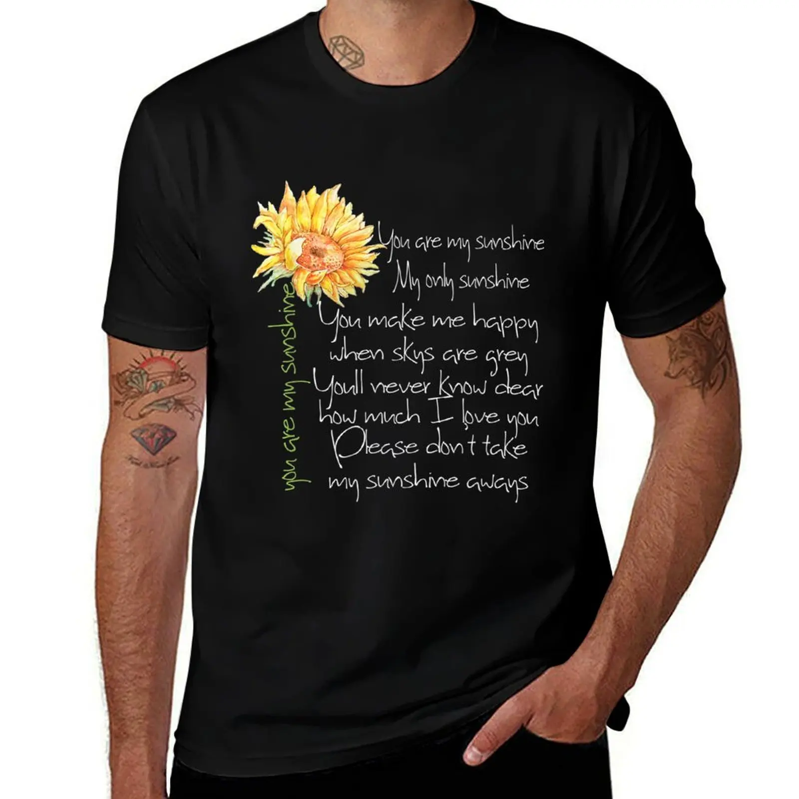 

You Are My Sunshine Sunflower Hippie T-Shirt Anti-Wrinkle Short Sleeve T-Shirt