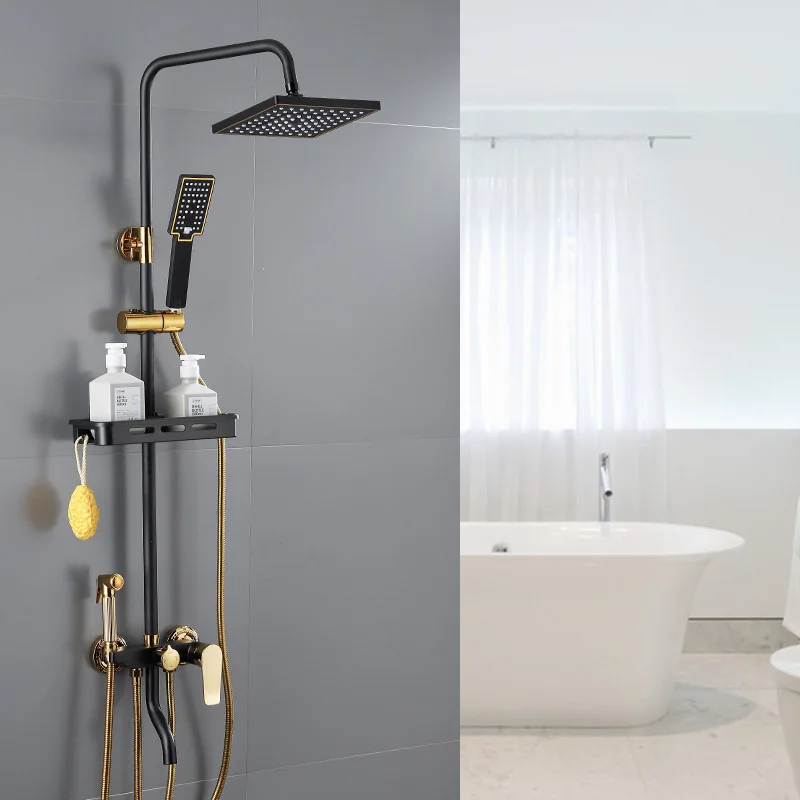 

Bathroom Pressurized Shower Wall-mounted Bathroom Set, Household Shower Set, Hot and Cold Faucet, Shower Head, Rain Shower