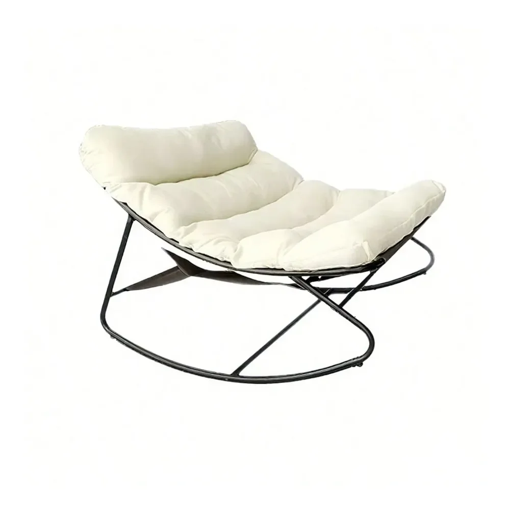 

Sillas Para Comedor ChairsOversized Rocking Chair Set, Modern Metal Lounge Chairs With Thick Cushions High Back, Indoor Outdoor