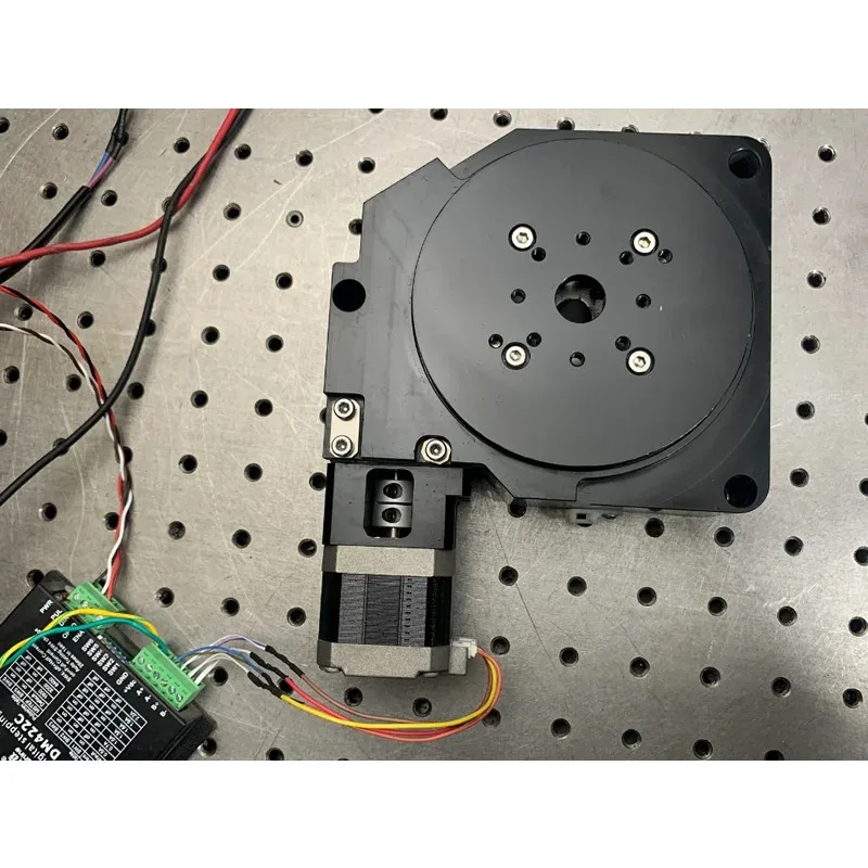 Used！CNC indexing plate, 42 stepping motor turntable, high-precision R-axis worm gear, 100mm table top turntable. Speed 40°/S