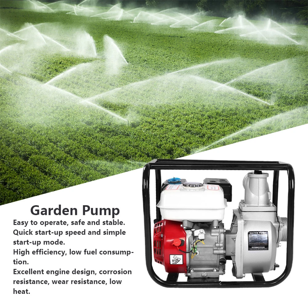 3in Petrol Gasoline Water Transfer Pump 6.5HP 7m Garden Irrigation Swimming Pool Cleaning Pump