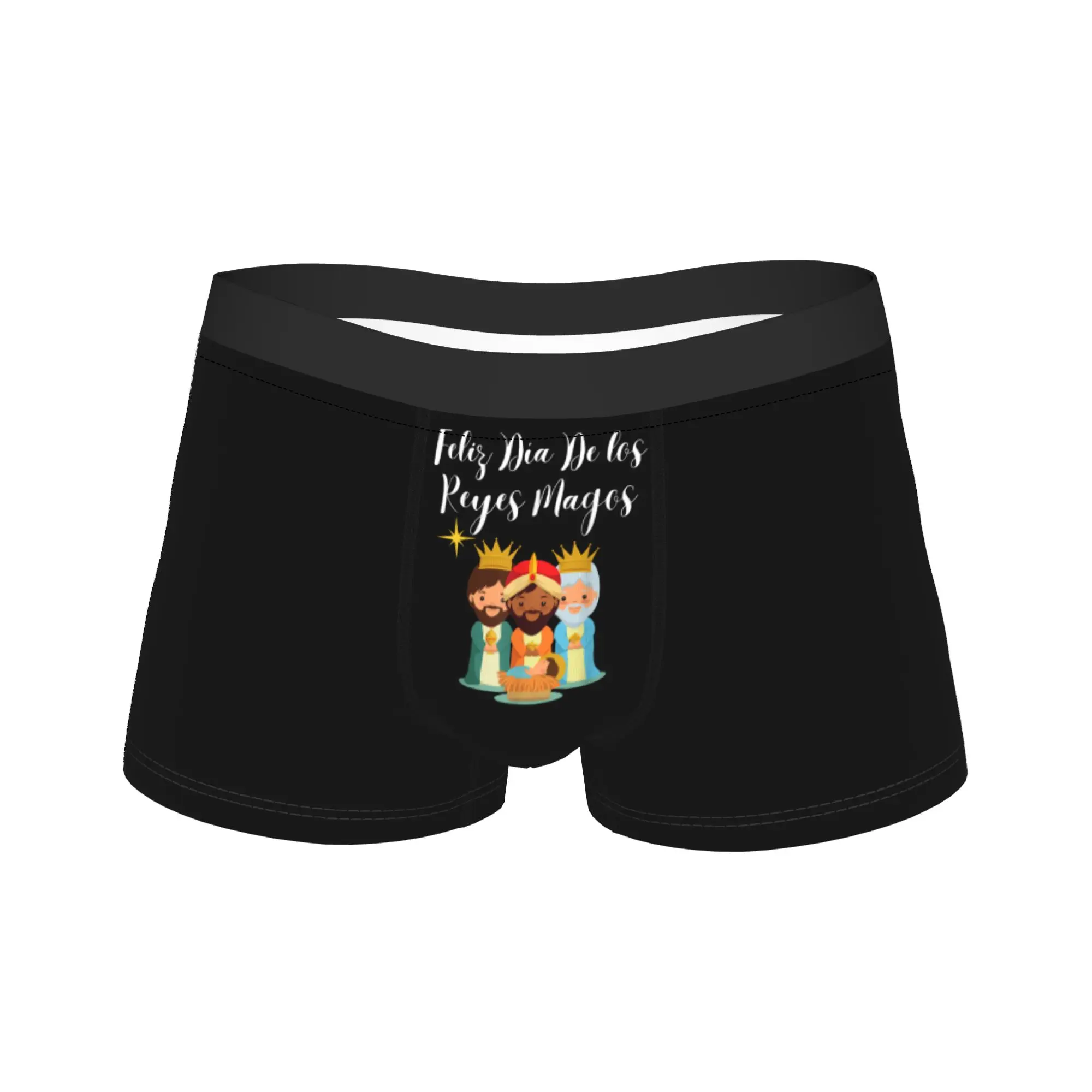 

Men Wise Three Kings Day Epiphany Underwear Feliz Dia De Reyes Fashion Boxer Briefs Shorts Panties Male Soft Underpant Plus Size
