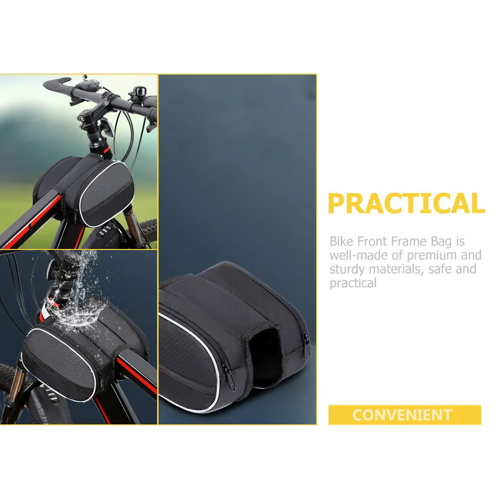 

Bike Bag Wear resistant Portable Phone Pouch Front Frame Oxford Cloth Bicycles Accessories Mountain Bike Bags for Bicycles