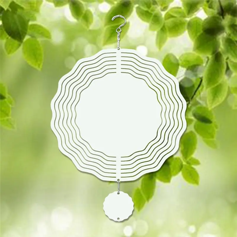 AB11 4 Pack 10 Inch Sublimation Wind Spinner Blanks 3D Double Sided Aluminum Wind Spinners for Yard Garden Art Decor