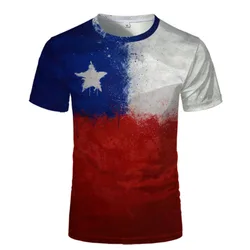 2024 Chile Independence Day T-shirt Men & Women Summer Crewcollar Short-sleeved Casual Tee Sports Chilean Flag Graphic T Shirts