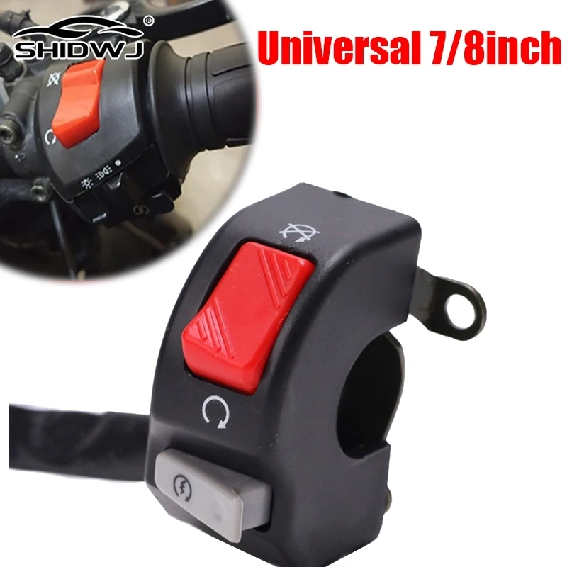 Motorcycle Switch Universal 7/8inch Handlebar Fog Hedlight Horn Start Kill Switch ON OFF Button 12V For ATV Scooters Snowmobile