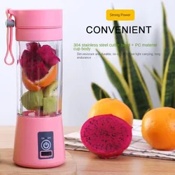 Licuadoras eléctricas portátiles para cocina, minibatidoras pequeñas, taza de jugo de fruta fresca, botella de batido, exprimidor de mano de belleza recargable