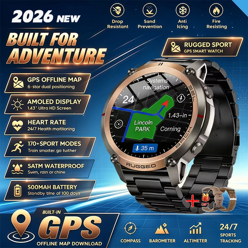Military GPS Smartwatch with AMOLED Screen
