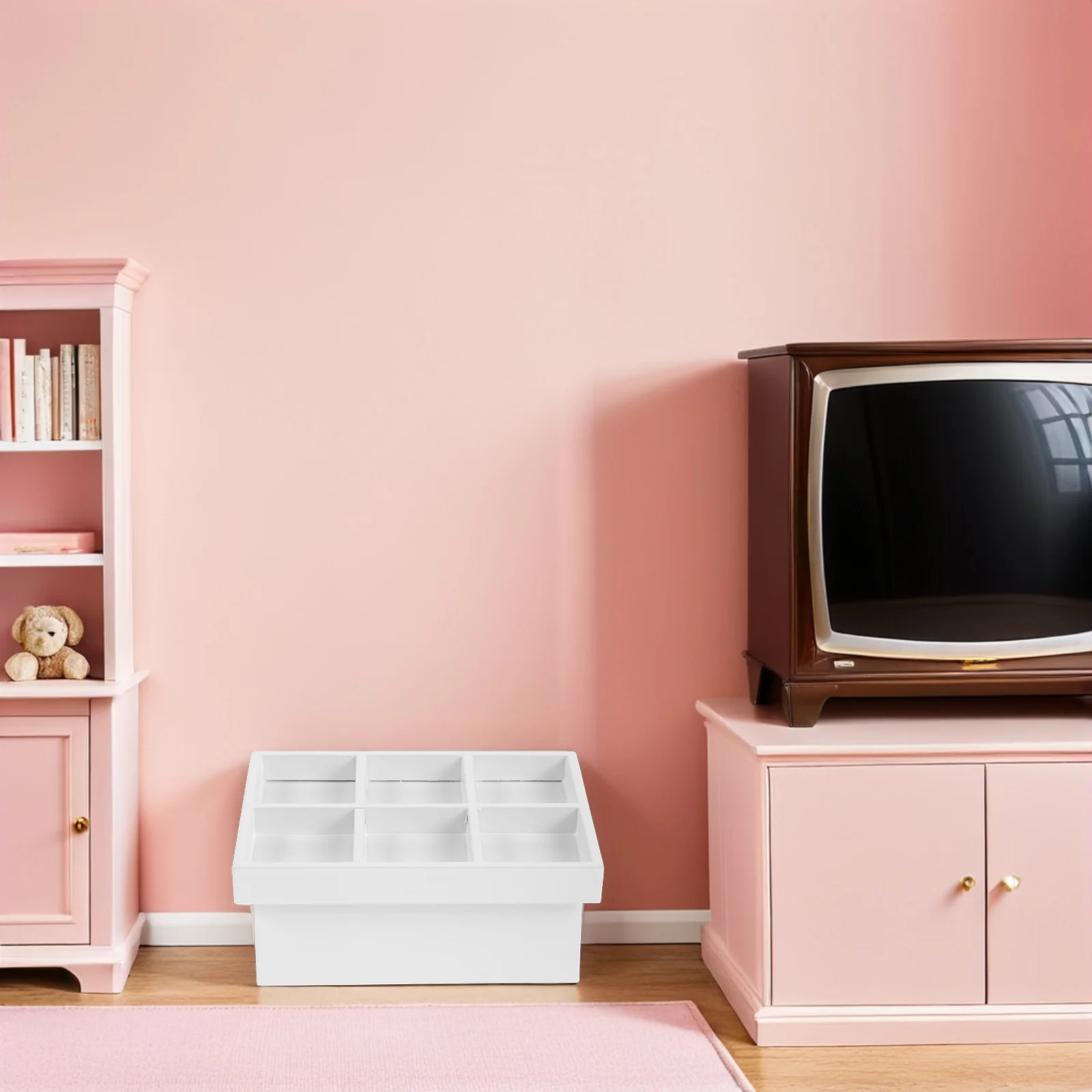 1 szt. Miniaturowy regał na warzywa do domku dla lalek, półki ekspozycyjne na artykuły spożywcze do kuchni, plastikowe półki na owoce do domku dla lalek