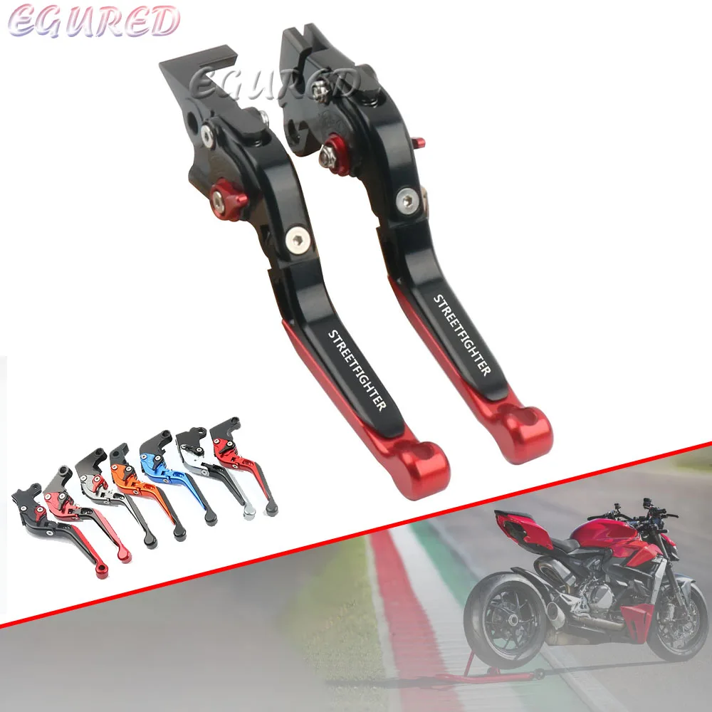 

Folding Brake Clutch Levers For DUCATI Streetfighter V2 V4 Motorcycle Accessories Adjustable Extendable Handles LOGO