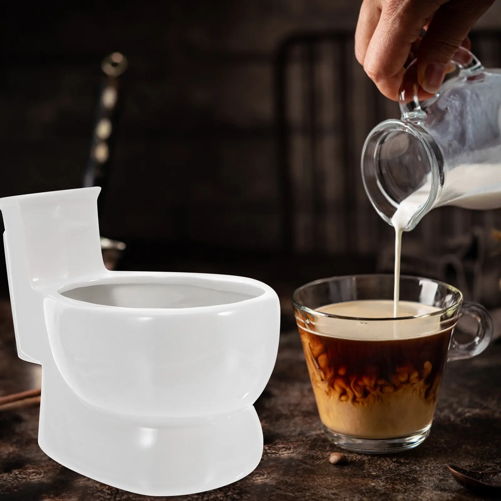 2Pcs Toilet Mug Creative Ceramic Coffee Cup Novelty Candy Dish Planter Gift Funny Party Gift Dirty Coffee Mugs for Adults