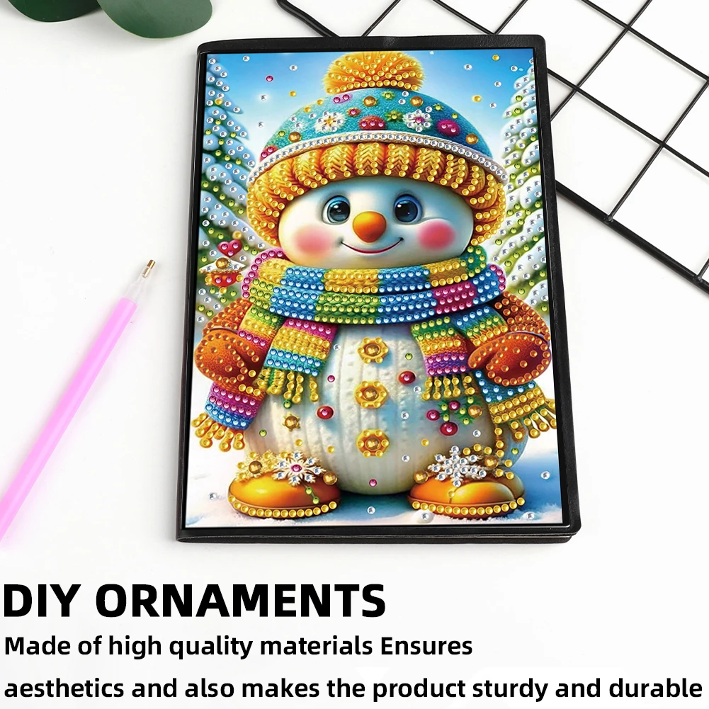 دفتر ملاحظات ماسي لرجل الثلج مقاس 50 صفحة مقاس A5 كهدية عيد ميلاد للبالغين في العطلات #6