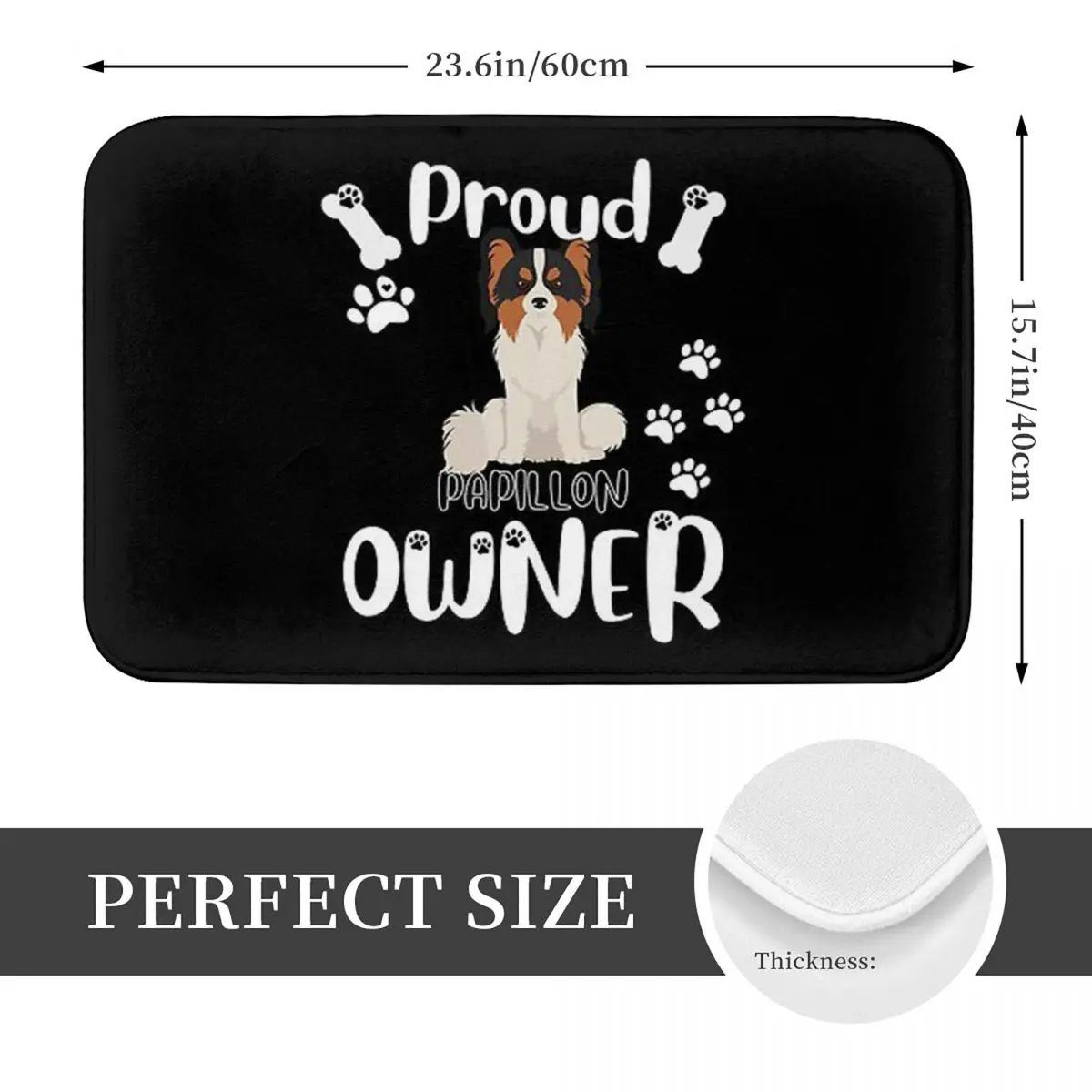 Proud Papillon Owner Doormat Non-slip Super Absorbent Bath Mats Home Entrance Rugs Kitchen Bedroom Carpet Outdoor Footpad