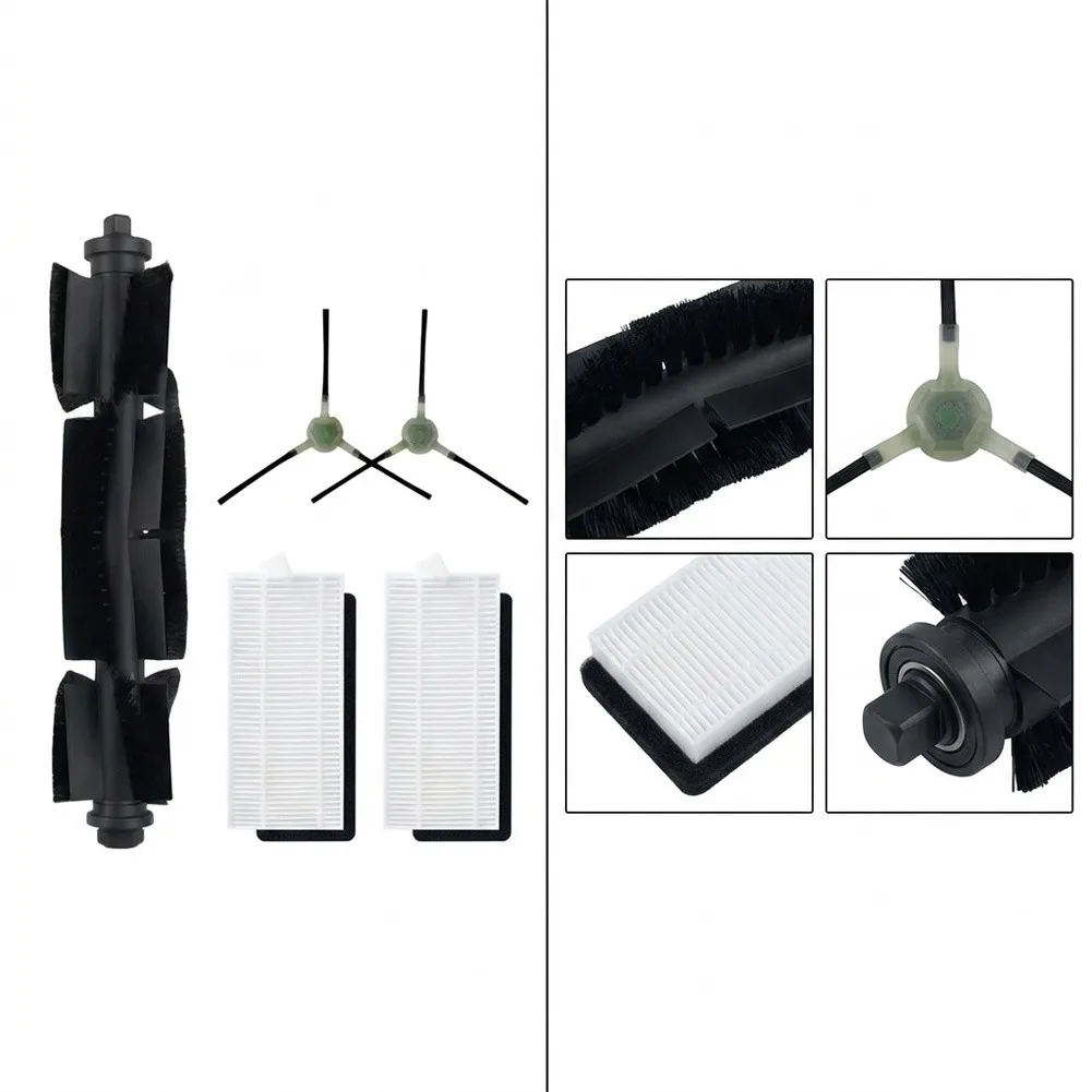 Main Side Brush and Filter Replacement Kit for Neatsvor For S700 For S700 for Pro Robot Vacuum 1 Main Brush 2 Filters 4 Side
